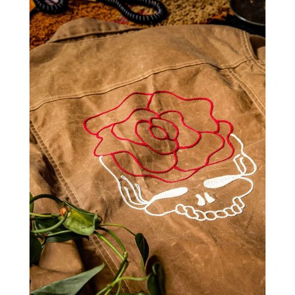 Huckberry x Grateful Dead Flannel-Lined Waxed Trucker Jacket Flint & Tinder S - Picture 10 of 14